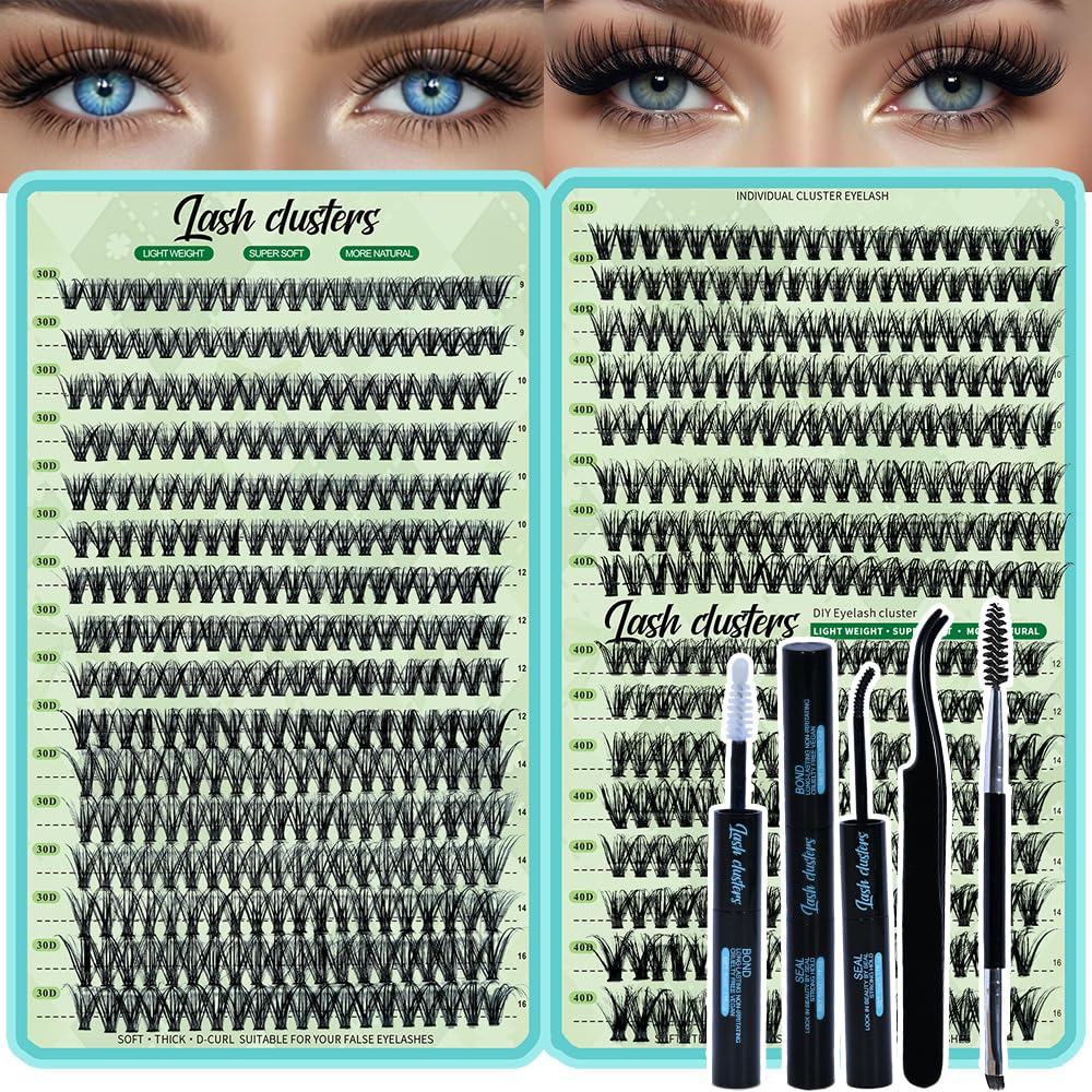 FebFeb wispy lash clusters kit with 640pcs for natural at‑home extensions