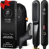 FEBOTE heated ionic brush with beard shaping comb for fast grooming