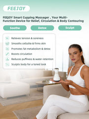 FEEJOY massager with warming metal head for comfortable sessions