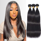 Feibin straight hair bundles 14in closeup weft for lasting wear.