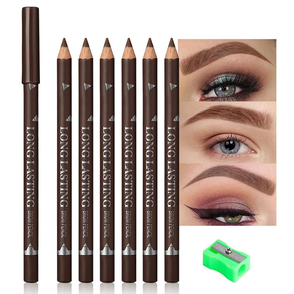 FeiCuiYun 6pcs eyebrow pencils set neatly packaged for everyday use