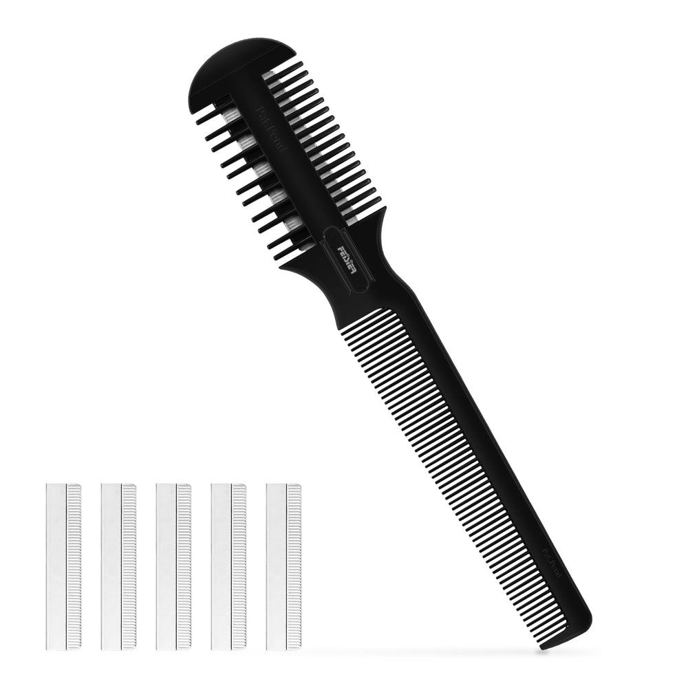 FEISIER Hair Cutting Comb with Double Edge Razor for versatile thinning and styling.