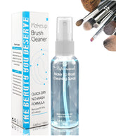 Felico makeup brush cleaner bottle showing quick-dry action for fast brush refresh.