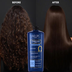 Felps Omega Zero Nanoplastia application spread across hair surface