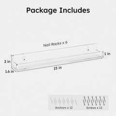FEMELI wall rack mounted on wall for easy polish display