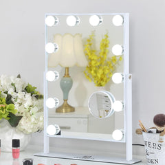 Fenchilin lighted makeup mirror front view with bright, even illumination for daily makeup.
