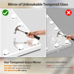 FENCHILIN vanity mirror tempered glass delivers clear reflections safely