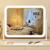 FENNIO vanity mirror with lights 17x13 on tabletop provides clear makeup lighting.