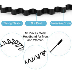 Fenshine 6-piece style 3 hoop headband in black for daily wear elegance