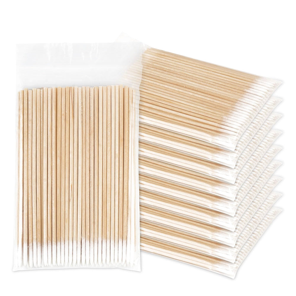 Fenshine microblading cotton swabs with wooden handle for precise makeup removal.