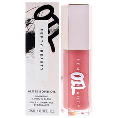 Fenty Beauty Gloss Bomb Luminizing Lip Oil bottle with radiant gloss.