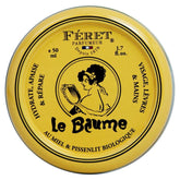 Feret Parfumeur Le Baume powdery rose tin close-up showing rich hydration for lips and skin