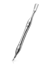 FERYES cuticle pusher with fork for precise cuticle removal and nail shaping.