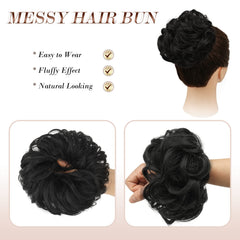 FESHFEN elastic band secures ponytail styling quickly and securely.