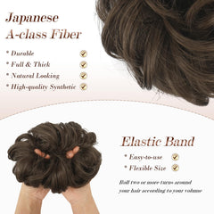 FESHFEN elastic scrunchie ensures secure fit for all hair types.