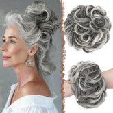Feshfen large messy bun with wavy texture adds volume for bun styling.