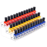 FFowcye 3-tier nail polish organizer front view offers clear, space-saving display for bottles.