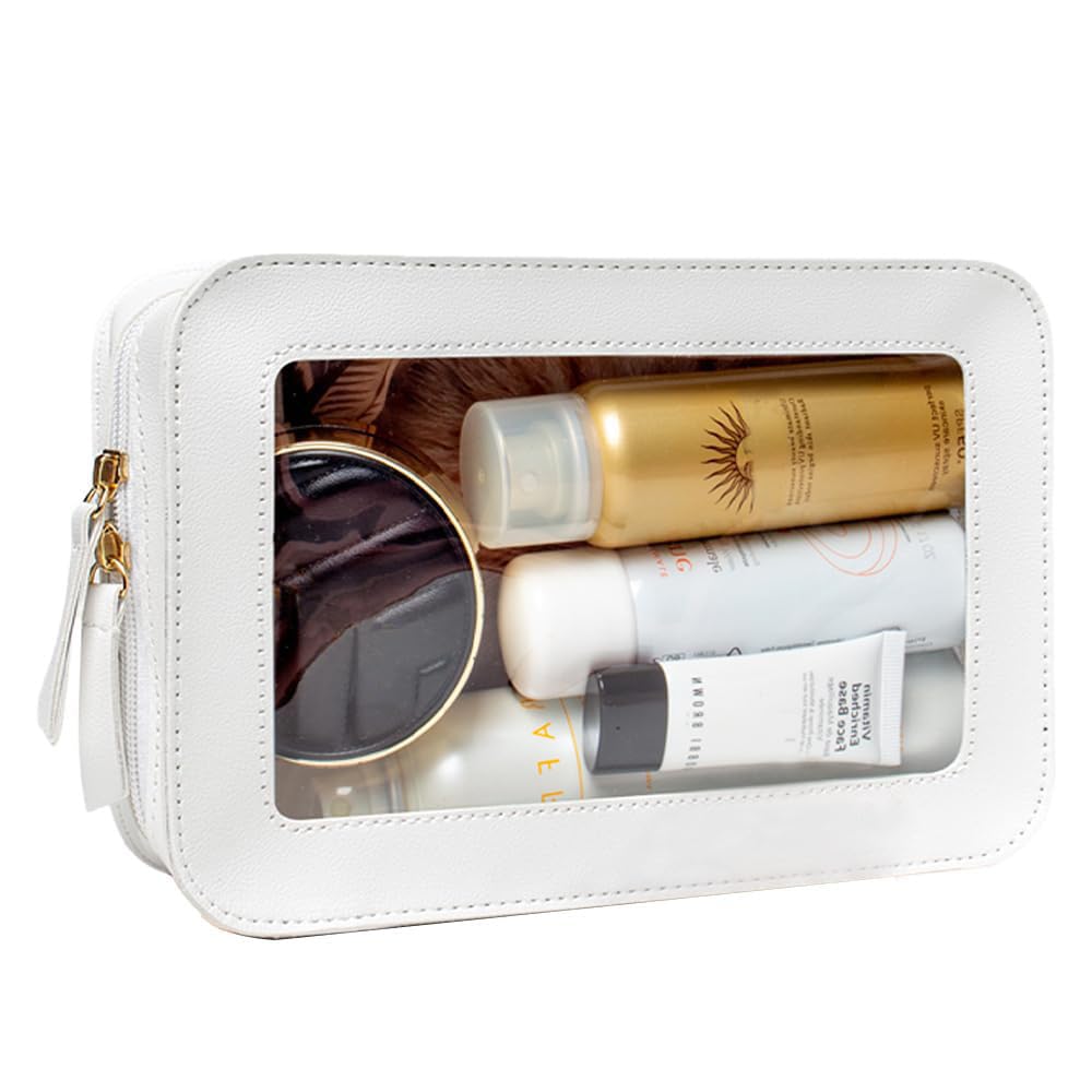 FFpaw clear makeup bag with transparent window for quick selection of cosmetics