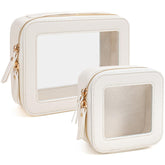 FFpaw large travel clear makeup bag with transparent window for quick selection