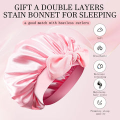 Fgail double-layer satin sleep bonnet offering breathable protection and moisture-locking comfort.