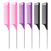 Fgail rat tail comb purple for precise parting and styling in salons.