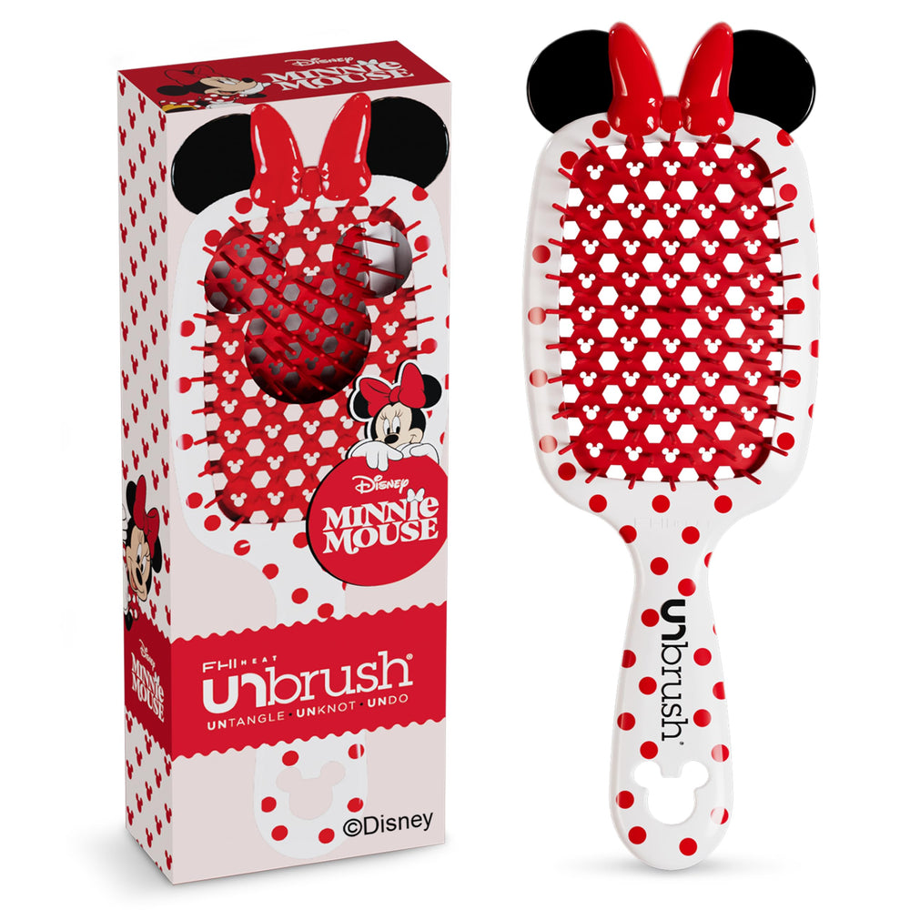 FHI Heat UNbrush Disney Mickey Mouse close-up shows lightweight handle and dual-flex bristles for gentle detangling
