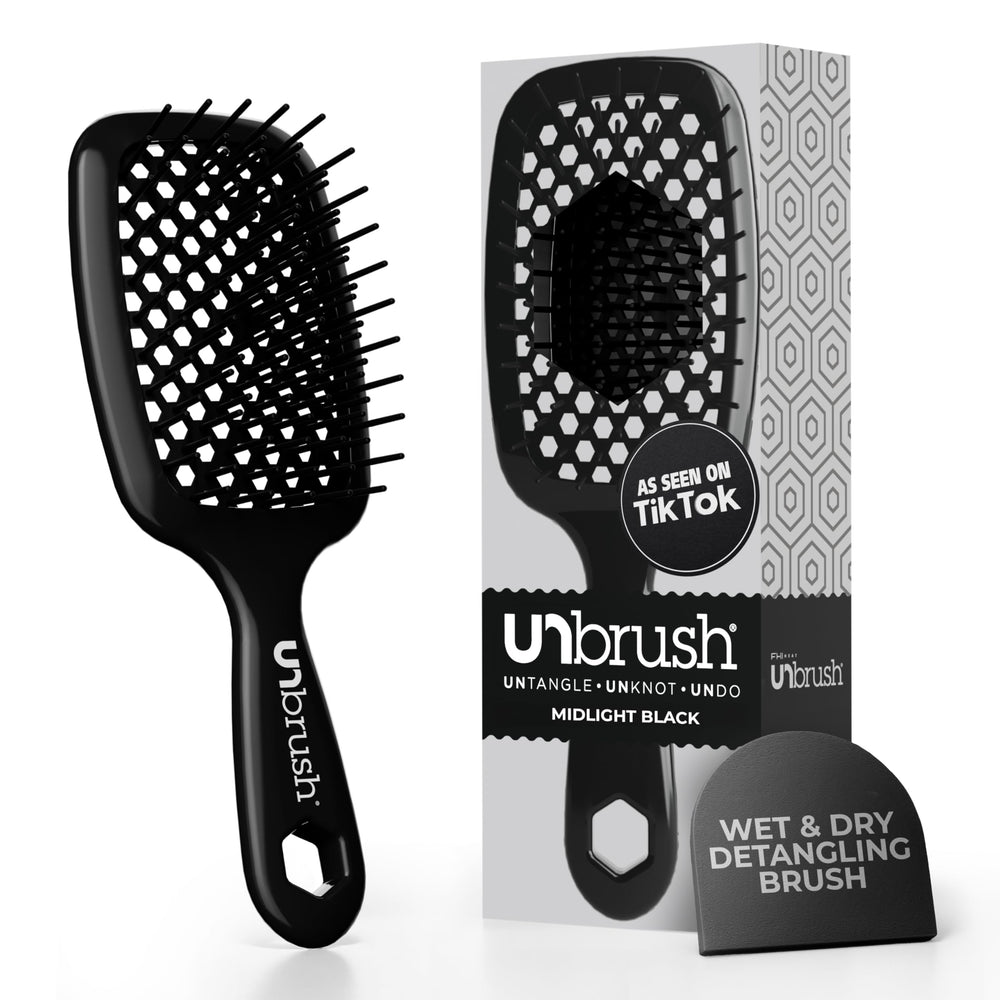 FHI Heat UNbrush close-up with DuoFlex bristles showing gentler detangling.