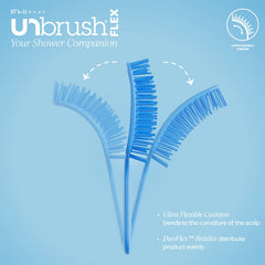 FHI Heat UNbrush Flex in shower distributing conditioner evenly through strands.