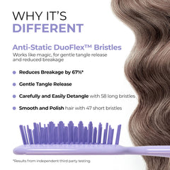 Close-up of 58 long bristles on FHI Heat UNbrush lilac
