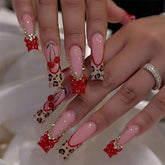 FIEONCIY press-on nails coffin set packaging view for quick at-home manicure