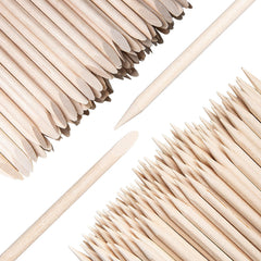 fiezkaa orange wood stick cuticle pusher front view for precise nail cleaning