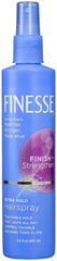 Finesse Finish + Strengthen bottle highlights silk-protein conditioning for flexible hold