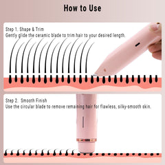 FIONOFY feather-light ceramic blades provide gentle, irritation-free shaving