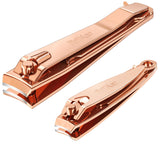 FiriKer rose gold nail clipper set with sharp blades for precise trimming.