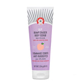 First Aid Beauty KP Bump Eraser jar closeup shows exfoliating texture for smoother skin.