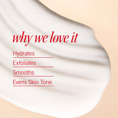 First Aid Beauty KP smoothing texture close-up emphasizes creamy formula for smooth, hydrated skin.