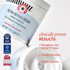First Aid Beauty Ultra Repair Cream fast-absorbing formula for everyday moisture
