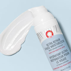 First Aid Beauty Ultra Repair Moisturizer texture closeup with creamy, lightweight finish
