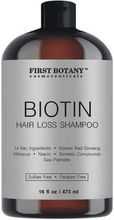 First Botany Cosmeceuticals shampoo en botella para favorecer el crecimiento del cabello.