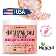 First Botany exfoliante facial con sal del Himalaya para textura más fina.