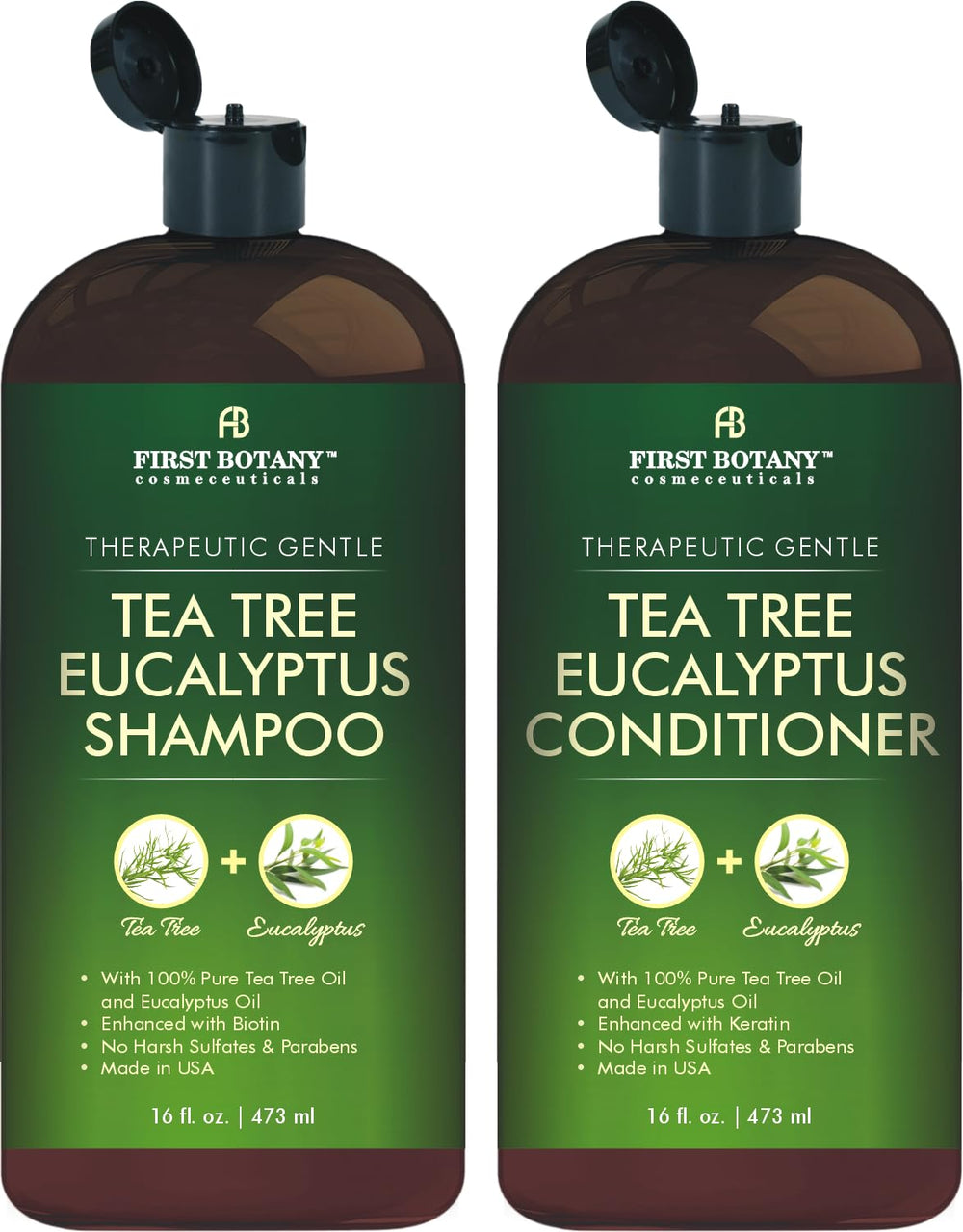 First Botany Tea Tree Eucalyptus shampoo bottle with clarifying action for a refreshed scalp