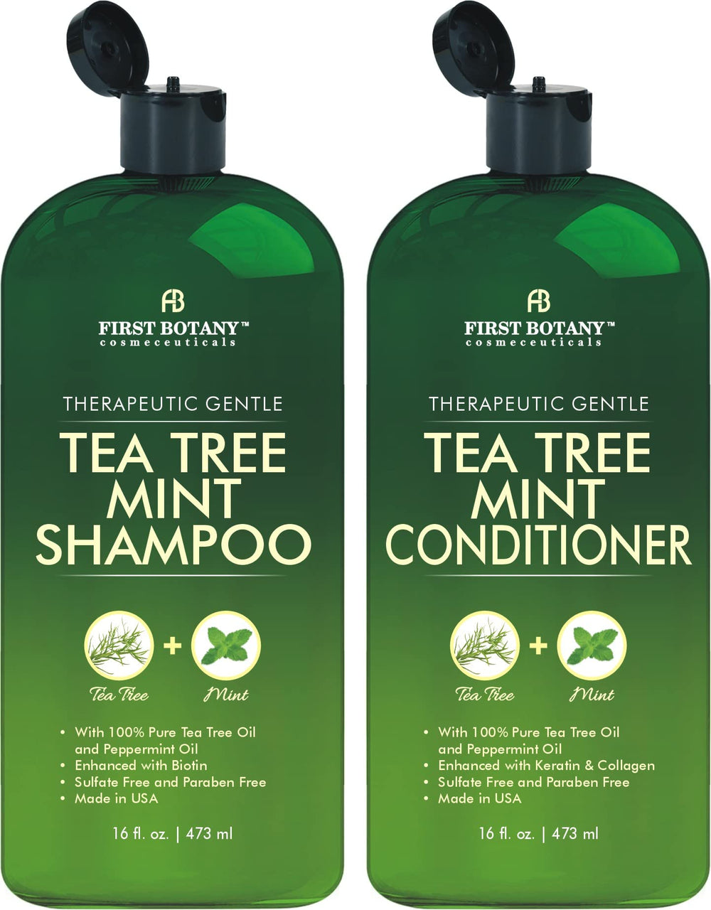 First Botany Tea Tree Mint Shampoo bottle for a refreshing scalp cleanse