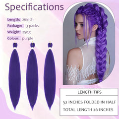 Firstcyh Hair soft synthetic braiding hair with natural sheen in purple