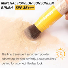 Firstfly mineral setting powder compact open showing soft matte finish.