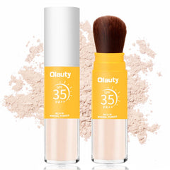 Firstfly Mineral Sunscreen Setting Powder delivers a translucent matte finish with SPF 35 protection.