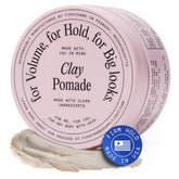 Firsthand Supply Hair Clay Pomade jar close-up showing matte finish and strong hold.