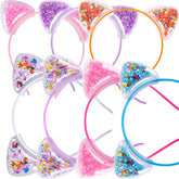 Fishdown pink cat ears headband with sequin stars for festive party looks.