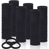 Fishinsea 150-pcs seamless hair ties in black pack for versatile daily styling.