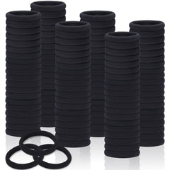 Fishinsea 150-pcs seamless hair ties in black pack for versatile daily styling.