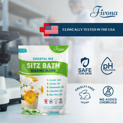 Disolución de la Sal de Baño FIVONA en agua tibia para remojo calmante